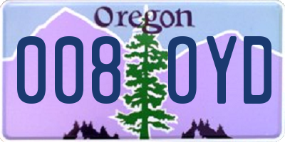 OR license plate 008OYD