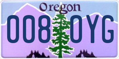 OR license plate 008OYG