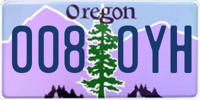 OR license plate 008OYH