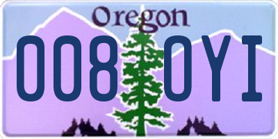 OR license plate 008OYI