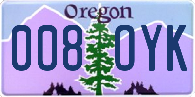 OR license plate 008OYK