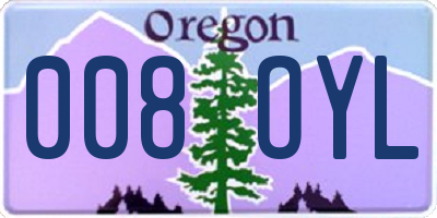 OR license plate 008OYL