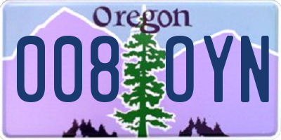 OR license plate 008OYN
