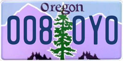 OR license plate 008OYO