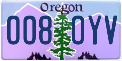 OR license plate 008OYV