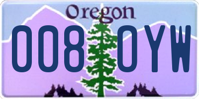OR license plate 008OYW