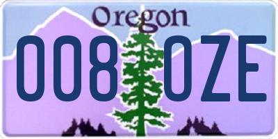 OR license plate 008OZE
