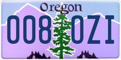 OR license plate 008OZI