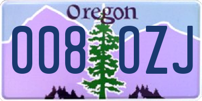 OR license plate 008OZJ