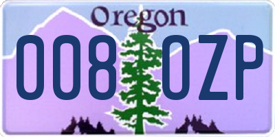 OR license plate 008OZP
