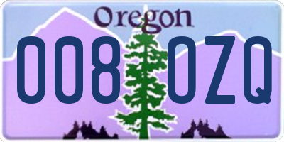OR license plate 008OZQ
