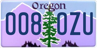 OR license plate 008OZU