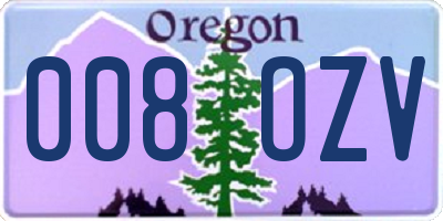 OR license plate 008OZV