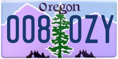 OR license plate 008OZY