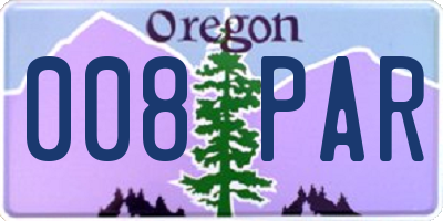 OR license plate 008PAR