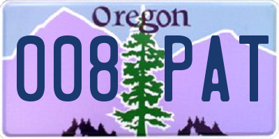 OR license plate 008PAT