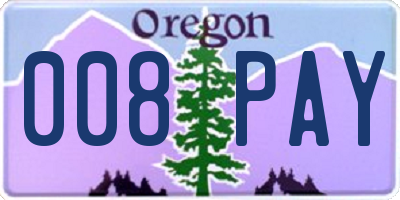 OR license plate 008PAY