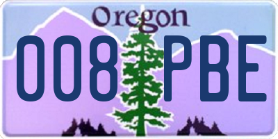 OR license plate 008PBE