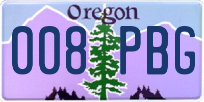 OR license plate 008PBG