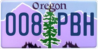 OR license plate 008PBH