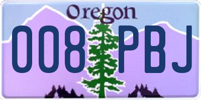 OR license plate 008PBJ