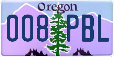 OR license plate 008PBL