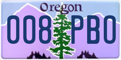 OR license plate 008PBO