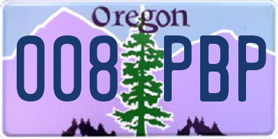 OR license plate 008PBP