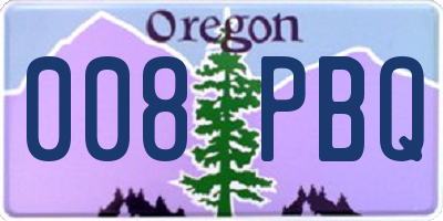 OR license plate 008PBQ