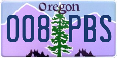 OR license plate 008PBS