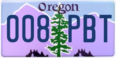 OR license plate 008PBT