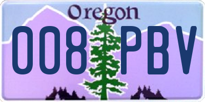 OR license plate 008PBV