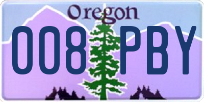 OR license plate 008PBY