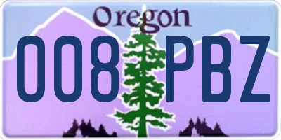 OR license plate 008PBZ