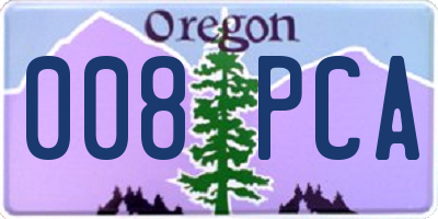 OR license plate 008PCA