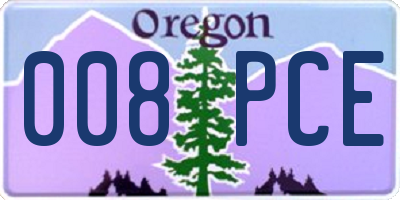 OR license plate 008PCE