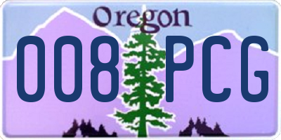 OR license plate 008PCG