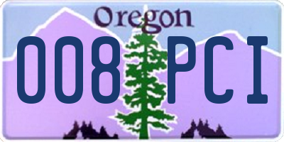 OR license plate 008PCI