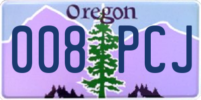 OR license plate 008PCJ