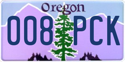 OR license plate 008PCK