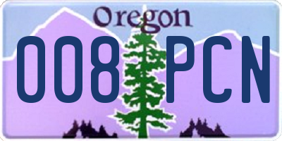 OR license plate 008PCN
