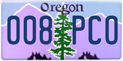 OR license plate 008PCO