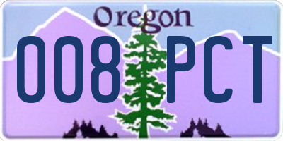 OR license plate 008PCT