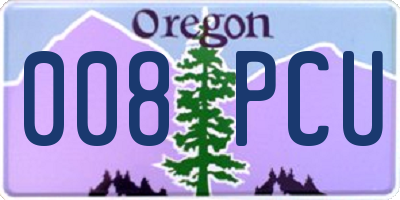 OR license plate 008PCU