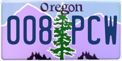 OR license plate 008PCW
