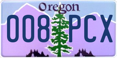 OR license plate 008PCX