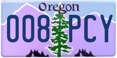 OR license plate 008PCY