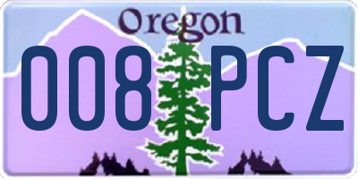 OR license plate 008PCZ