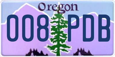 OR license plate 008PDB
