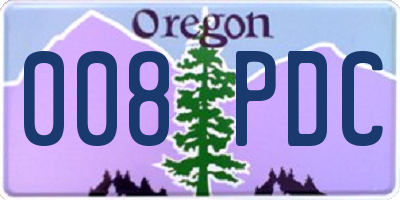OR license plate 008PDC
